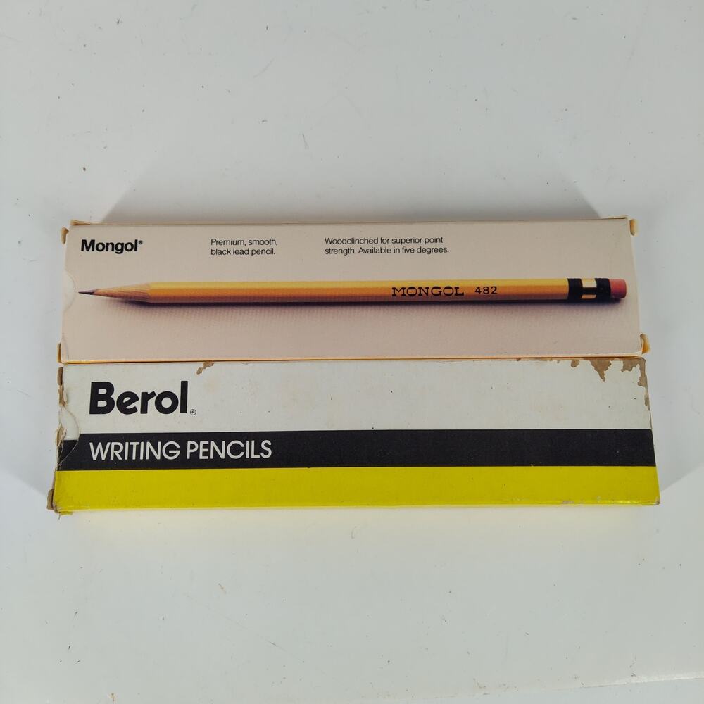 22X Vtg Lot of 12 Mongol Faber 10 Eagle Berol Writing Wood Pencils Unsharpened